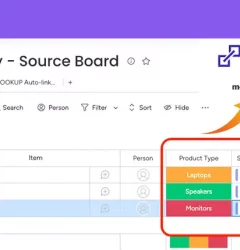 Inventory management with monday.com using VLookup