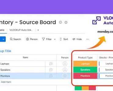 Inventory management with monday.com using VLookup