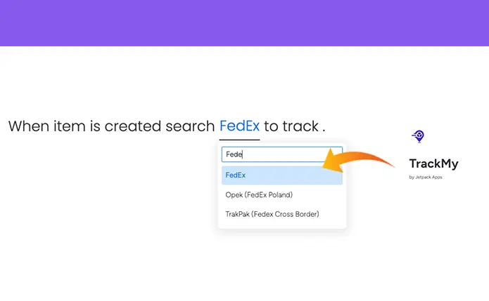Monday.com and FedEx integration with TrackMy