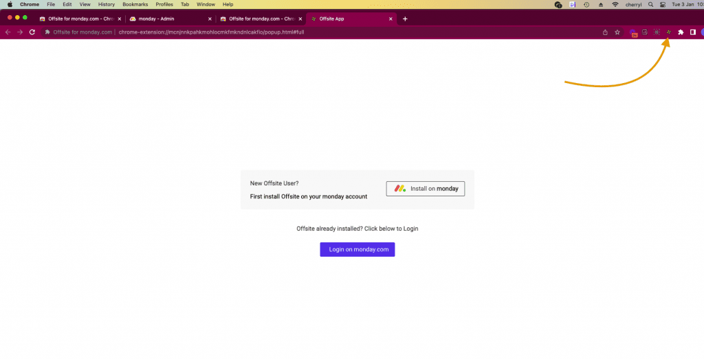 chome extension install monday.com