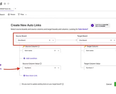 Copy monday.com mirrored column to another column using VLookup