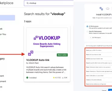 how to install vlookup on monday.com